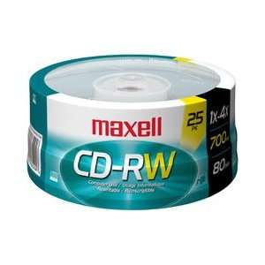  Maxell MAXELL CD REWRITABLE 4X 700MB25 SPINDLE NIC 4X 