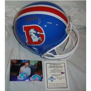  Autographed John Elway Helmet   Full Size Tb Sports 