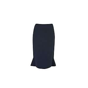  Petite Navy Crepe Fit and Flare Skirt 