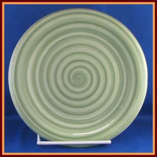 Colormate Spirale Green Swirl Salad Plate Hand Painted  
