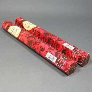  HEM Incense, Red Rose   2 x 20 Stick Hex Tubes, 40 Sticks 