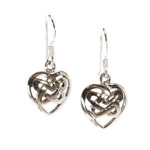  Sterling Silver Celtic Heart Earrings Jewelry