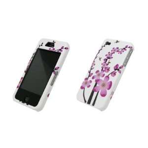 Purple Spring Flowers Design Hard Cover Crystal Case for Apple iPhone 
