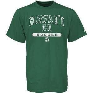   NCAA Russell Hawaii Warriors Green Soccer T shirt