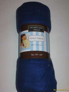   Fleece Blanket Throw NAVY BLUE 50x60  Holiday Gift  