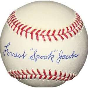 Spook Jacobs Autographed Baseball   with   Inscription   Autographed 
