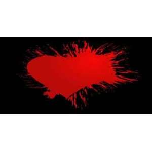  RED HEART SPLASHES LICENSE PLATE   2899