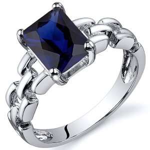  Chain Link Design 2.00 carats Blue Sapphire Engagement 