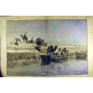  1884 Painting Embark Chameaux Plage Sale Weeks Print