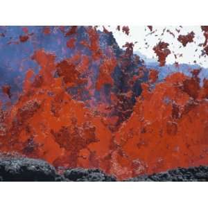 Turbulent Lava Spews from a New Cone on the Southeast Crater Stretched 