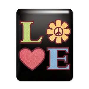   Case Black LOVE with Sunflower Peace Symbol and Heart 