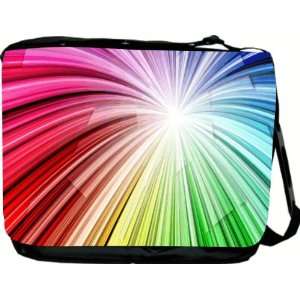 Rikki KnightTM Rainbow White Swirls Messenger Bag   Book Bag   Unisex 