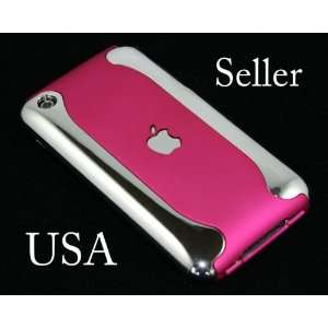   TONE SILVER CHROME CASE COVER SKIN FLUX APPLE FOR iPHONE 3G 3GS PINK