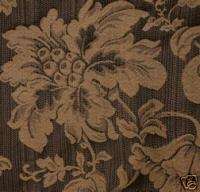 13y Sophisticated Black Gold Jacobean Upholstery Fabric  