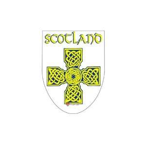  Scotland White Celtic Cross Shield Sticker scottish souvenir 