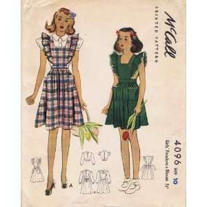   Sewing Pattern Girls Pinafore & Blouse Size 10 Arts, Crafts & Sewing