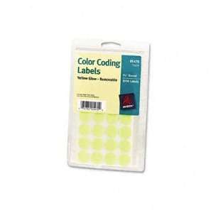  Avery Round Color Coding Labels 3/4 in, Neon Yellow, 1008 