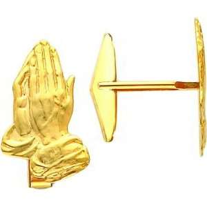  14K Gold Praying Hands Cuff Links Jewelry