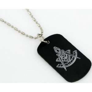 Masonic Mason Past Master Engraved Dog Tags/GI Tags, Necklace 30 
