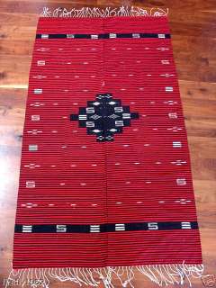 Old Mexican Indian Wool Rug 77 X 43 1/2  