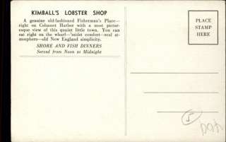 COHASSET MA Kimballs Lobster Shop Fisherman c1910 PC  