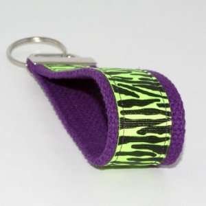   Zebra Print 5   Purple   Keychain Key Fob Ring Wristlet Automotive