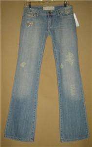   Jeans EMBROIDERED Vtg wash HIPPIE Lowrise Socialite FLARE JEANS 26 NWT