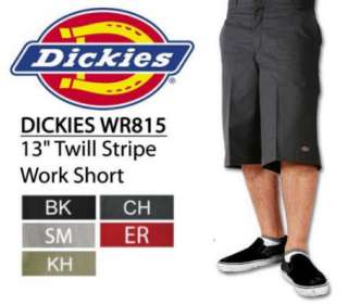DICKIES 13 TWILL STRIPE SHORTS WR815 30 46 CHARCOAL GREY **FREE 