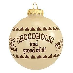  Chocoholic Beige Glass Ornament