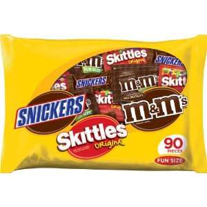 Fun Size Halloween Mix Variety Bag (Snickers, Skittles and M&Ms), 90 