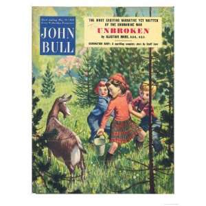  John Bull, Goats Milking Magazine, UK, 1950 Premium Poster 