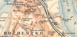 Kent CHATHAM.ROCHESTER.MEDWAY. Old Vintage Map. 1910  