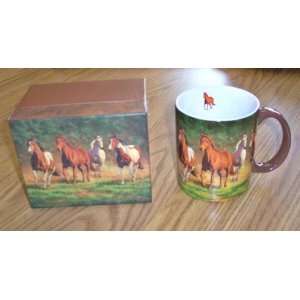  Ceramic Mug   Horse   Evening Gold   Gift Boxed   Lang 