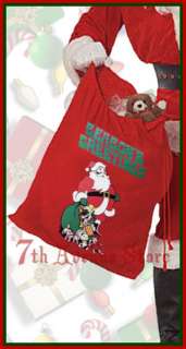 Flannel Toy Sack Bag Santa Claus Costume Suit Accessory 082686265010 