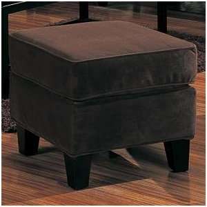  Park Place Upholstered Ottoman with Exposed Wood Feet 