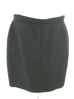   black wool straight skirt in a size 10 this skirt has a snap button