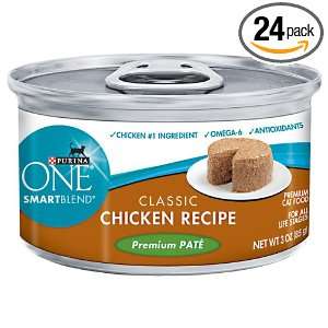   ONE Cat Food Classic Chicken Recipe Premium Pate, 3 Ounce (Pack of 24