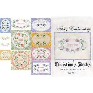  Christinas Herbs Applique Embroidery Designs by Ashley 