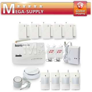 Wireless Home GSM SMS Burglar Alarm System Smoke Combustible Gas CO 