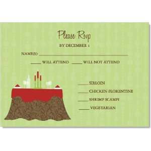  Holiday Dinner Table Green Response Cards