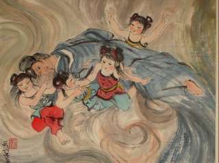 Chinese lucky scroll painting by Cheng ShiFa 116  