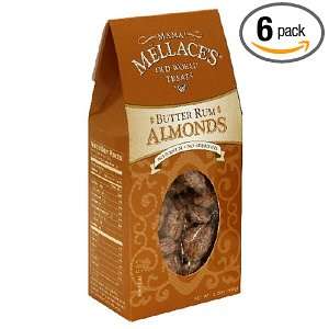 Mama Mellaces Butter Rum Almonds, 3.5 Ounce Gable Box (Pack of 6 