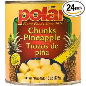 MW Polar Natural Juice, Chunk Pineapple, 15 Ounce Cans (Pack of 24 