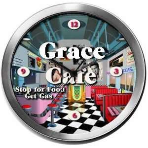  GRACE 14 Inch Cafe Metal Clock Quartz Movement Kitchen 