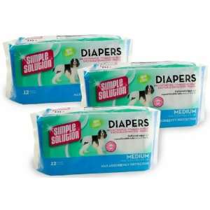  NEW 3 PACK Simple Solution Diapers M (36 Diapers) Baby