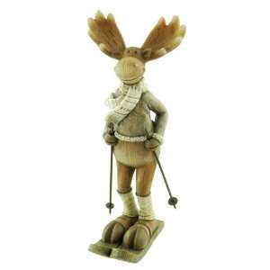  Skiing/Snowshoeing Moose Figures , 2 pc (Two Styles)