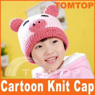 Cartoon Cap pig Handmade Wool knit Children Hat H1556  