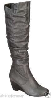 Women OverKnee Boot Casual Dress Slouch Wedge Heel shoe  