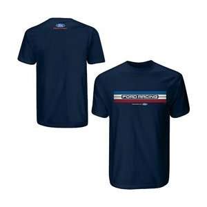 Checkered Flag Ford Racing Stripe T Shirt   Ford Racing 