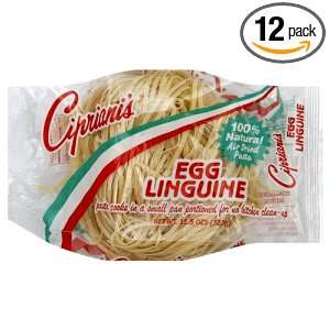 Ciprianis Pasta Linguini Egg Spaghetti Medium, 11.5 Ounce (Pack of 12 